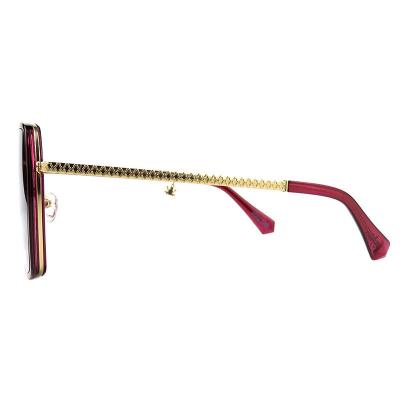 H10391(3) Women's Polarized black with gold accents Hybrid Full Rim Geometric Luxury Sunglasses Eyewear