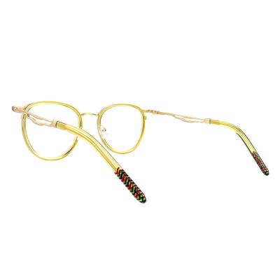 H10393(1) Unisex Lightweight gold Hybrid Full Rim Round Vintage Sunglasses Eyewear