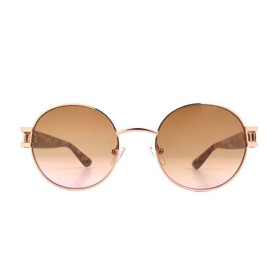 H10415(1) Women's Lightweight rose gold Hybrid Full Rim Round Luxury Sunglasses Eyewear
