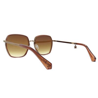 H10391(2) Women's Premium Quality black with gold accents Hybrid Full Rim Geometric Luxury Sunglasses Eyewear
