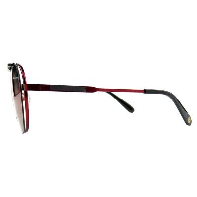 H10403(2) Unisex Polarized black and gold Hybrid Full Rim Round Modern Sunglasses Eyewear