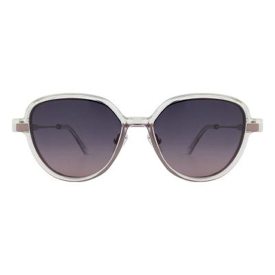 H10398(2) Unisex Scratch Resistant amber/honey brown Hybrid Full Rim Round Vintage Sunglasses Eyewear