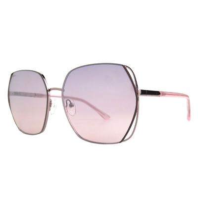 H10407(1) Women's UV400 Protection gunmetal/silver Hybrid Full Rim Geometric Luxury Sunglasses Eyewear
