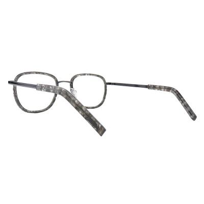 H10395(1) Unisex Spring Hinge gray marbled Hybrid Full Rim Geometric Modern Sunglasses Eyewear
