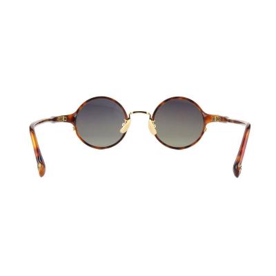 H10413(1) Unisex Spring Hinge tortoiseshell with gold accents Hybrid Full Rim Round Vintage Sunglasses Eyewear