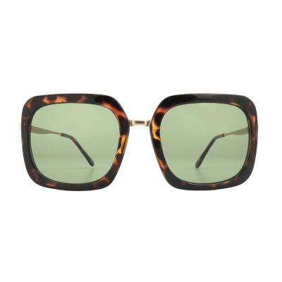 H10414(1) Women's Polarized tortoiseshell Hybrid Full Rim Square Vintage Sunglasses Eyewear