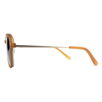 H10394(3) Unisex Lightweight dark green/teal Hybrid Full Rim Round Modern Sunglasses Eyewear
