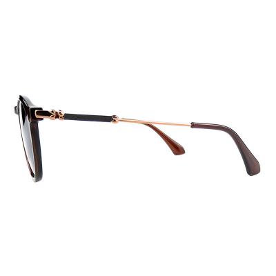 H10401(2) Unisex Lightweight black Hybrid Full Rim Round Modern Sunglasses Eyewear
