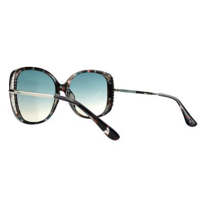 H10412(1) Women's UV400 Protection tortoiseshell with turquoise accents Hybrid Full Rim Butterfly Luxury Sunglasses Eyewear