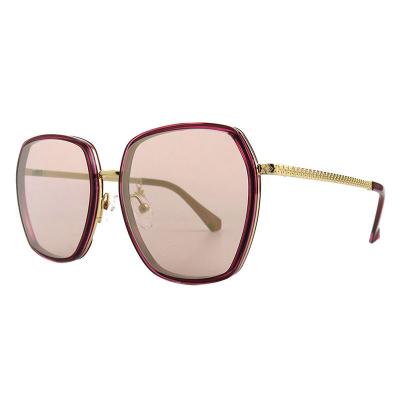 H10391(3) Women's Polarized black with gold accents Hybrid Full Rim Geometric Luxury Sunglasses Eyewear