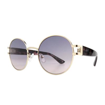 H10415(2) Women's Polarized rose gold Hybrid Full Rim Round Luxury Sunglasses Eyewear