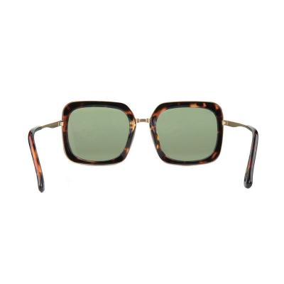 H10414(1) Women's Polarized tortoiseshell Hybrid Full Rim Square Vintage Sunglasses Eyewear