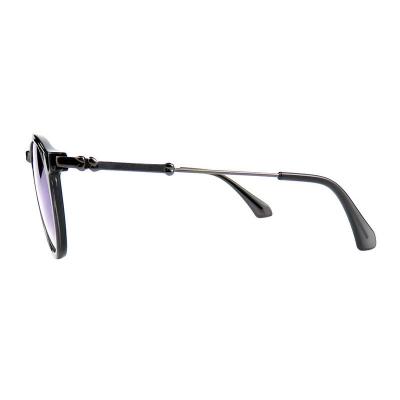 H10401(1) Unisex Premium Quality black Hybrid Full Rim Round Modern Sunglasses Eyewear