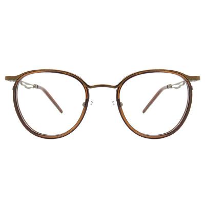 H10393(2) Unisex Lightweight gold Hybrid Full Rim Round Vintage Sunglasses Eyewear