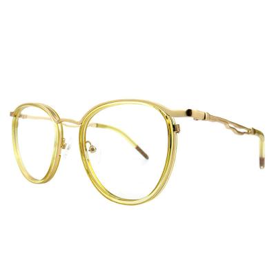 H10393(1) Unisex Lightweight gold Hybrid Full Rim Round Vintage Sunglasses Eyewear