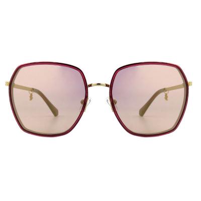 H10391(3) Women's Polarized black with gold accents Hybrid Full Rim Geometric Luxury Sunglasses Eyewear