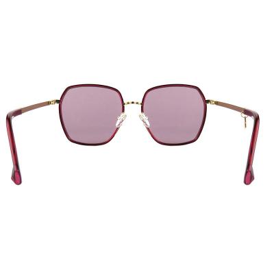 H10391(3) Women's Polarized black with gold accents Hybrid Full Rim Geometric Luxury Sunglasses Eyewear