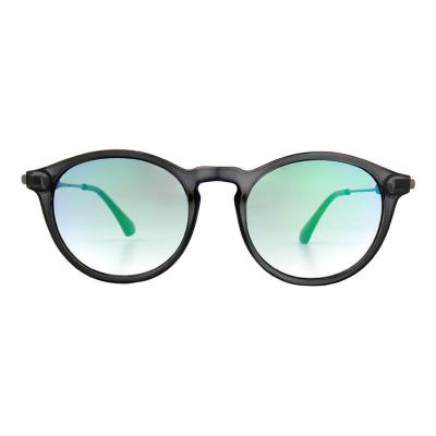 H10401(1) Unisex Premium Quality black Hybrid Full Rim Round Modern Sunglasses Eyewear