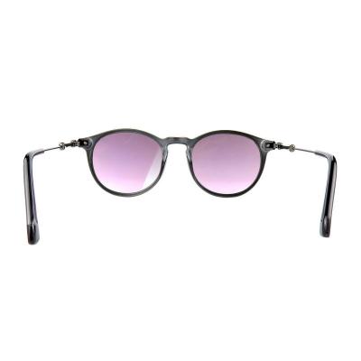 H10401(1) Unisex Premium Quality black Hybrid Full Rim Round Modern Sunglasses Eyewear