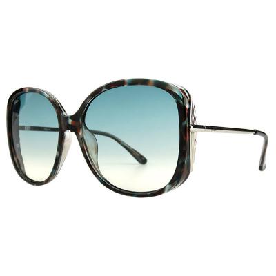 H10412(1) Women's UV400 Protection tortoiseshell with turquoise accents Hybrid Full Rim Butterfly Luxury Sunglasses Eyewear