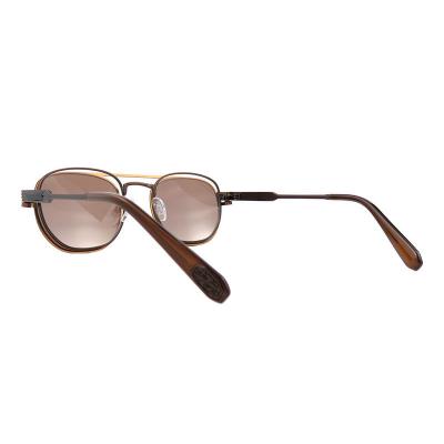 H10396(3) Unisex Spring Hinge gold Hybrid Full Rim Aviator Luxury Sunglasses Eyewear