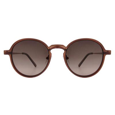 H10394(2) Unisex UV400 Protection dark green/teal Hybrid Full Rim Round Modern Sunglasses Eyewear
