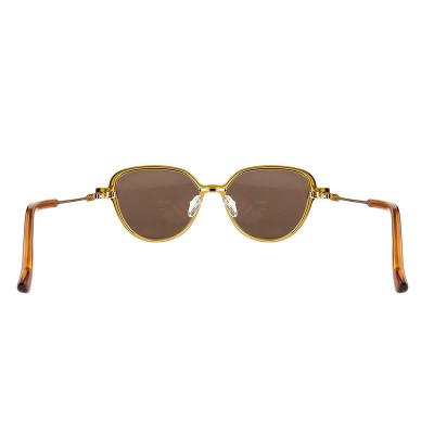 H10398(1) Unisex Durable amber/honey brown Hybrid Full Rim Round Vintage Sunglasses Eyewear