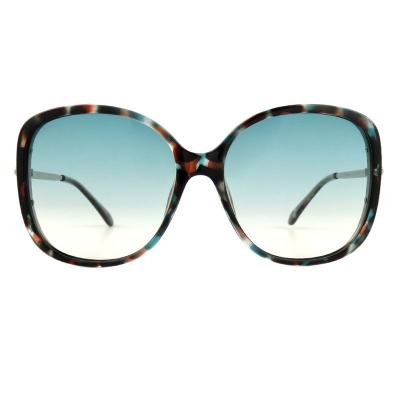 H10412(1) Women's UV400 Protection tortoiseshell with turquoise accents Hybrid Full Rim Butterfly Luxury Sunglasses Eyewear