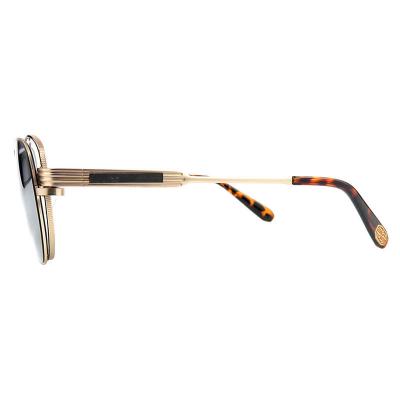 H10396(1) Unisex Scratch Resistant gold Hybrid Full Rim Aviator Luxury Sunglasses Eyewear