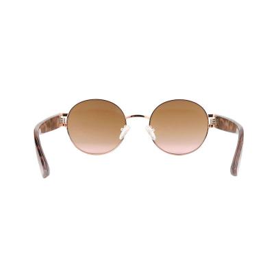 H10415(1) Women's Lightweight rose gold Hybrid Full Rim Round Luxury Sunglasses Eyewear