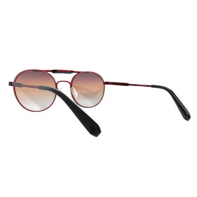 H10403(2) Unisex Polarized black and gold Hybrid Full Rim Round Modern Sunglasses Eyewear