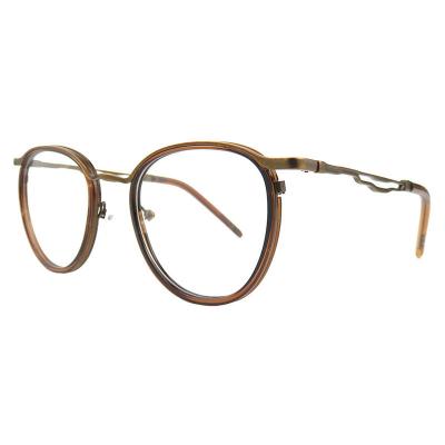H10393(2) Unisex Lightweight gold Hybrid Full Rim Round Vintage Sunglasses Eyewear