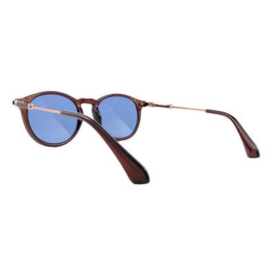 H10401(2) Unisex Lightweight black Hybrid Full Rim Round Modern Sunglasses Eyewear