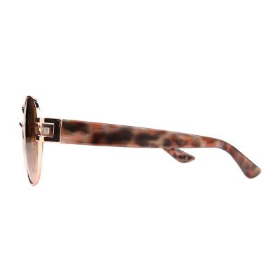 H10415(1) Women's Lightweight rose gold Hybrid Full Rim Round Luxury Sunglasses Eyewear