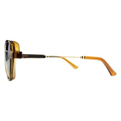 H10398(1) Unisex Durable amber/honey brown Hybrid Full Rim Round Vintage Sunglasses Eyewear