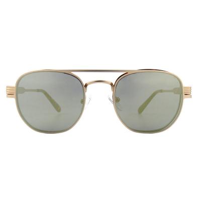 H10396(1) Unisex Scratch Resistant gold Hybrid Full Rim Aviator Luxury Sunglasses Eyewear