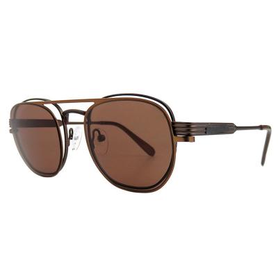 H10396(3) Unisex Spring Hinge gold Hybrid Full Rim Aviator Luxury Sunglasses Eyewear