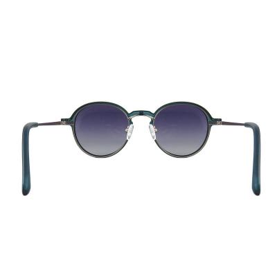 H10394(1) Unisex Lightweight dark green/teal Hybrid Full Rim Round Modern Sunglasses Eyewear