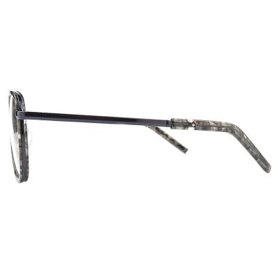 H10395(1) Unisex Spring Hinge gray marbled Hybrid Full Rim Geometric Modern Sunglasses Eyewear