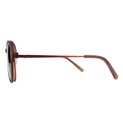 H10394(2) Unisex UV400 Protection dark green/teal Hybrid Full Rim Round Modern Sunglasses Eyewear