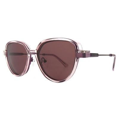 H10398(3) Unisex Lightweight amber/honey brown Hybrid Full Rim Round Vintage Sunglasses Eyewear