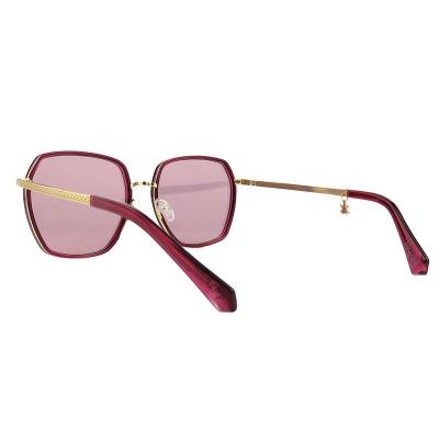 H10391(3) Women's Polarized black with gold accents Hybrid Full Rim Geometric Luxury Sunglasses Eyewear