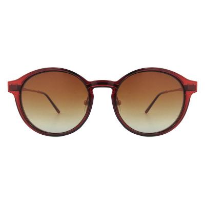H10399(1) Unisex Lightweight burgundy Hybrid Full Rim Round Vintage Sunglasses Eyewear