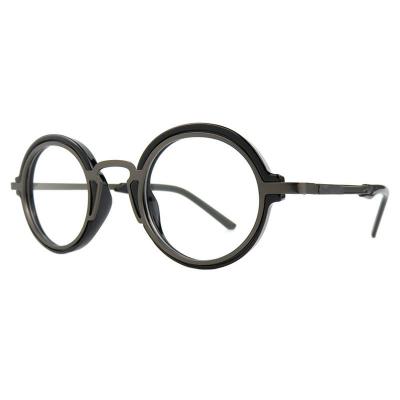 H10397(3) Unisex Lightweight clear/silver/dark gray Hybrid Full Rim Round Modern Sunglasses Eyewear