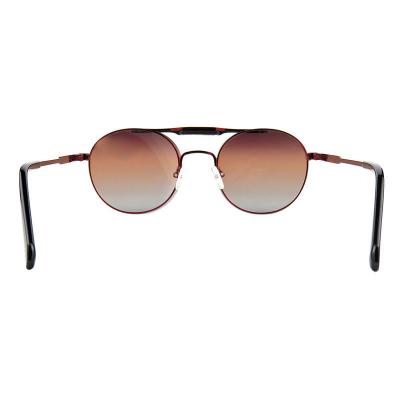 H10403(2) Unisex Polarized black and gold Hybrid Full Rim Round Modern Sunglasses Eyewear