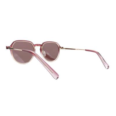 H10400(1) Unisex Polarized burgundy gradient Hybrid Full Rim Geometric Modern Sunglasses Eyewear