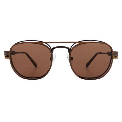 H10396(3) Unisex Spring Hinge gold Hybrid Full Rim Aviator Luxury Sunglasses Eyewear