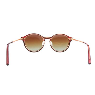 H10399(1) Unisex Lightweight burgundy Hybrid Full Rim Round Vintage Sunglasses Eyewear