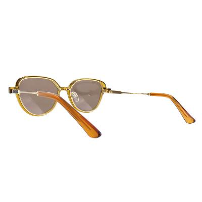 H10398(1) Unisex Durable amber/honey brown Hybrid Full Rim Round Vintage Sunglasses Eyewear