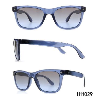 H11029 Ladies' Hand Polished Navy Blue Hybrid Semi Rimless Half Modern Contemporary Sunglasses Eyewear